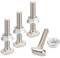 sourcing map 3030-M6 T Slot Drop-in Bolt and M6 Hexagon Flange Nut Set, 8 Sets Hammer Head T-Bolt T Shape Stud Sliding Screw for European Standard 30 Series Aluminum Profile (M6x35mm)