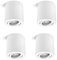 linovum 4er Set CORI Aufbau Strahler Spot weiß dimmbar mit LED Lampen GU10 warmweiß 6,5W 230V - Leuchte schwenkbar rund Ø80x84mm