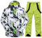 HOTIAN Herren Ski Jacke und Hosen Set Herren Schneeanzug Winter Warme Schnee Skibekleidung Sätze Wasserdicht Winddicht Snowboard Set Green+green 2XL