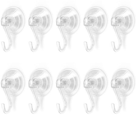 DEANKEJI 6-Pack Saugnäpfe mit Haken, Saugnapf mit Einer Tragfähigkeit von 5kg, 4,5 cm Saugnapf Haken Eignet sich für Duschen, Badezimmer, Küchen, Fenster