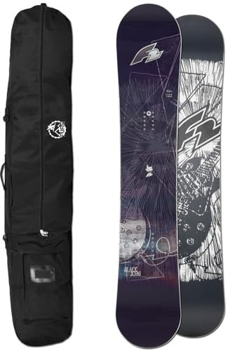 F2 Herren Freestyle Camber Snowboard BLACKDECK 2024 - 163 cm EXTRA Wide + Bag