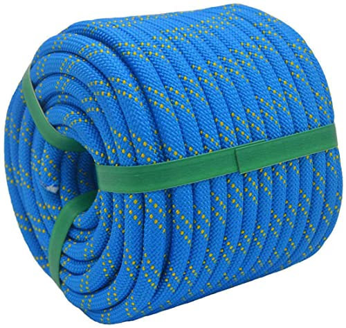 NEZIH Corde Tressée En Polyester 10 Mm, Corde D'Escalade Statique Extérieure de 30M Pour La Voile, Le Camping, Les Balançoires/Blue