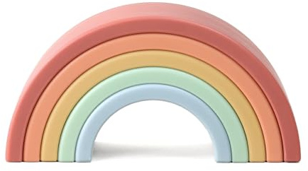 Itzy Ritzy Rainbow Stacker Toy - Includes 5 Arches for Stacking – Helps Develop Hand-Eye Coordination – Rainbow