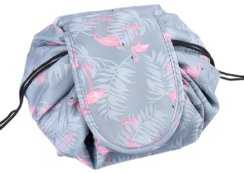 OneGenug - Trousse per trucchi, organizer per trucchi, da donna, Fenicottero azzurro, Beauty case