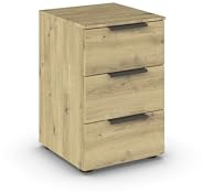 Rauch Möbel Flipp, Nachttisch, Farbe Eiche Artisan, Maße 40x61x42 cm | Nachtkommode, 3 Schubladen, Soft-Close-Funktion, für Schlafzimmer, Kinderzimmer, Jugendzimmer, Gästezimmer