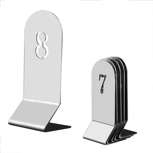 numeri della tavola Numeri Da Tavolo In Acciaio Inox 10 30 50 , Supporti Per Numeri Da Tavolo Scavati Con Design Apribottiglie Per Feste E Ricevimenti, Porta Numeri Da Tavolo Impilabili ( Color : Silv