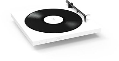Tone Factory Turntable, Minimalistischer Design Plattenspieler mit Bluetooth und eingebauter Phonovorstufe, Made in Europe (Weiß)