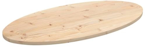Juroupi Tischplatte Schreibtischplatte Table Top Gartentischplatte Tischplatte 90x45x2,5 cm Massivholz Kiefer Oval - 824325