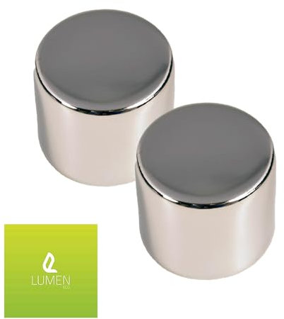 LumenEco Universal Dimmer Light Switch, Rotary Knob D-Spindle, Replacement D-Spindle, 6mm Dimmer Knobs, Durable, Easy Installation, Premium Quality - Pack of 2 (Polished Chrome)