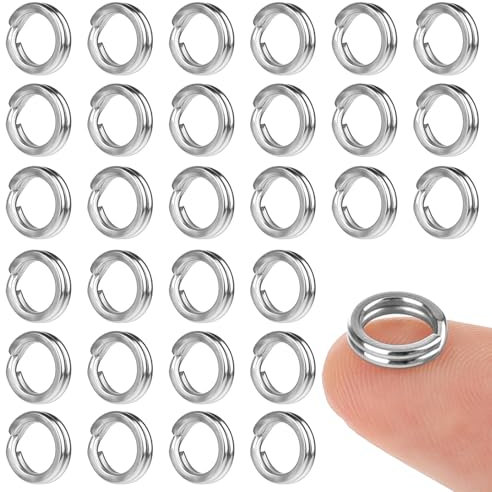 30 Stück Schlüsselringe, 8 mm Schlüsselringe Edelstahl Spaltringe Edelstahl Biegeringe Schlüsselanhänger Ringe für Schmuck, Halsketten, Armbänder, Ohrringe, Schlüssel, Basteln, Ornamente und Diy-Kunst