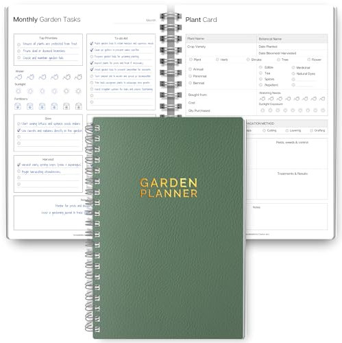 Gardening Planner & Plant Journal | Planting Calendar, Plant Care, Seed Starting, Herb Notes, Garden Planner (Green)