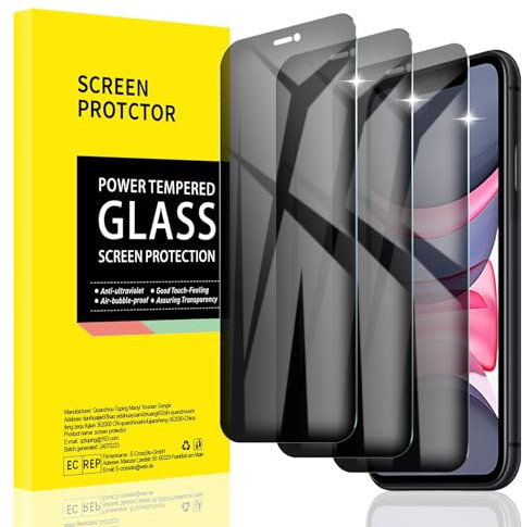 AKLPP [3 Pack] Privacy Screen Protector for iPhone 11/iPhone XR, Anti-Spy Tempered Glass Film Accessories, Private Protection, Anti-Scratch, Case-Friendly, Bubble Free, 9H Hardness, Impact-Resistant