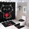FJQWKLF 4-teiliges Duschvorhang-Set mit schwarzer Katze, rutschfesten Teppichen, Toilettendeckelbezug und Badematte, Badezimmer-Sets