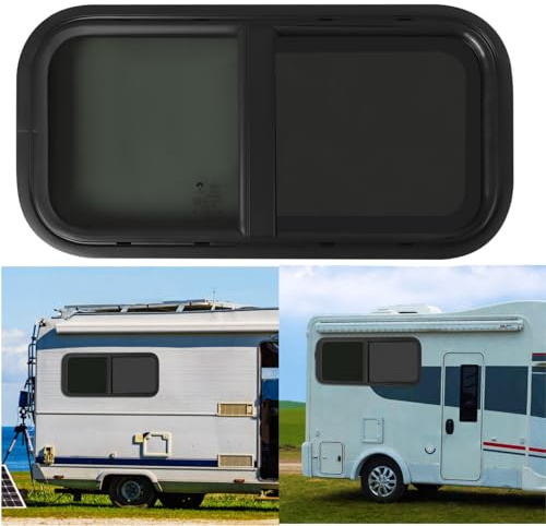 WSIKGHU Wohnwagen Fenster 70x40 cm, Wohnmobil Fenster mit Fliegengitter und Abgerundeten Ecken Universell für Lkw, Wohnwagen und Wohnmobile - EU Stock