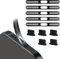 BelleVive 5 Stück USB-C-Staubstecker und 5 Stück staubdichte Netzaufkleber, Anti-Staub, Handyzubehör für iPhone 16/16 Plus/16 Pro/16 Pro Max/iPhone 15/15 Pro/Pro Max/Plus (schwarz)