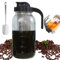 Mason Jar Cold Brew Maker 64 oz en verre cafetière glacée avec filtre d'infuseur, couvercle ＆ poignée, pichet de bière à froid transpare