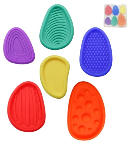 6 Stück Fidget Spielzeug Sensory Steine,Emotional Beruhigendes Spielzeug,Für Stress, Angst, Adhs & Autismus