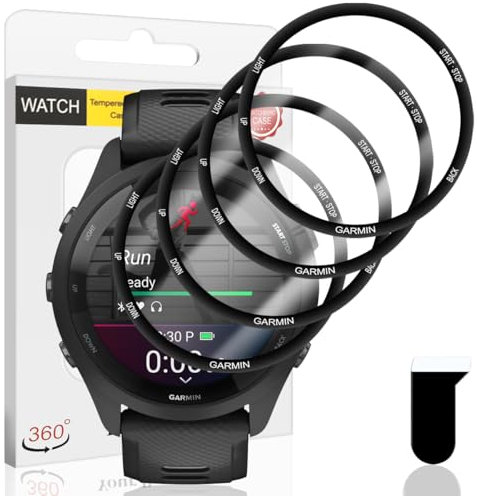 Euukzzea 4 Piezas Protector Pantalla para Garmin Forerunner 265 Cristal Templado, Película de TPU Flexible Protector HD Transparente, Anti-Arañazos Sin Burbujas Película Protectora
