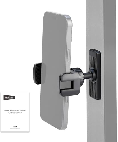 NEEWER Handyhalterung, magnetischer Gym Phone Holder Stand, unverzichtbares Zubehör für Fitnessstudio Gabelstapler kompatibel mit iPhone Android Samsung, für Damen Herren Mädchen Jungen Videoaufnahmen