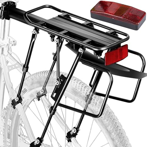 YONTUO Rear Bike Rack,100KG Capacity Solid Bearings Bike Cargo Rack w/Fender & Large Size Reflective,Quick Release Mountain Road Bicycle Rear Racks,Universal Bike Luggage Touring Carrier Rack,BCR06-EU