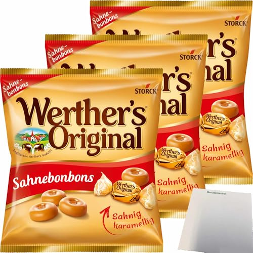 usy Bundle für Werther’s Original Sahnebonbons 3er Pack (3x120g Beutel) + usy Block