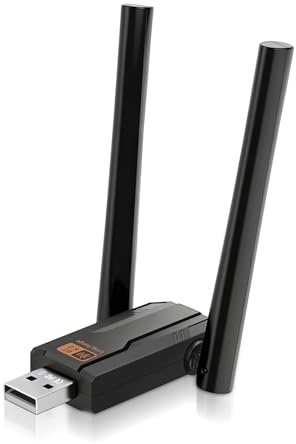 Bluetooth 6.0 Adapter für PC: USB Bluetooth Dongle mit 150m Reichweite, Niedrige Latenz, Zwei Antennen, Plug & Play für Windows 11/10/8.1, Kompatibel mit Maus, Headset, Tastatur, Controller