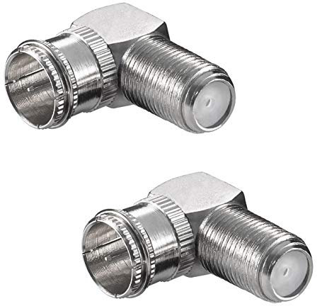 2X SAT F-Stecker | Winkeladapter 90° Grad | Quick F-Stecker > F-Buchse 90° | Schnellstecker gewinkelt F-Winkelstecker TV | F-Adapter für Antennenkabel Satellitenkabel Koaxialkabel | 2 Stück