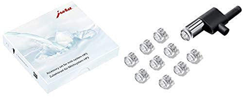 Jura 24117 Zubehörset für Milchsystem HP3 transparent & 72228 Auswechselbarer Milchauslauf für Profi-Feinschaumdüse, 10-er Set