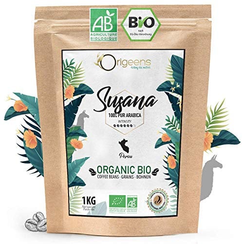 ORIGEENS CAFE GRAIN BIO 1kg | Café en Grain Arabica | Susana - Single Origin Pérou | Torréfaction Artisanale