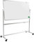 ALLboards Mobiles Whiteboard Emaillierte Oberfläche 150x100cm Magnettafel, Fahrbare Drehtafel, Beidseitig, Magnetisch, Trocken Abwischbar