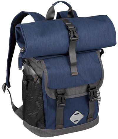 camel active Satipo Herren Rolltop Rucksack Backpack, 26 L Blau