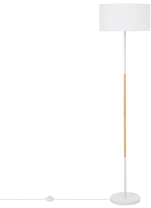LEDKIA LIGHTING - Stehleuchte Silinda | Nordisches Design | Metall & Textil für Langlebigkeit | E27-Fassung | Für Wohnzimmer, Schlafzimmer, Küche, Weiß