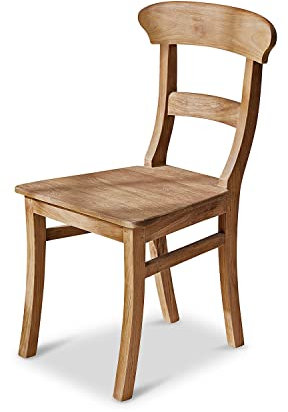 Loberon Stuhl Masters, Landhaus-Stil, Einzigartige Holzmaserungen, Stabil & Robust, Zeitloses Design, Esszimmerstuhl, Sitzmöbel, Teakholz, antikbraun