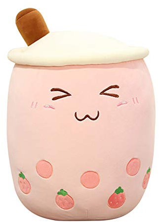 Surakey Bubble Tea Peluche de 24 cm, divertido peluche de peluche, suave peluche de peluche en forma de taza, cojín decorativo para niños, regalo para Navidad, cumpleaños