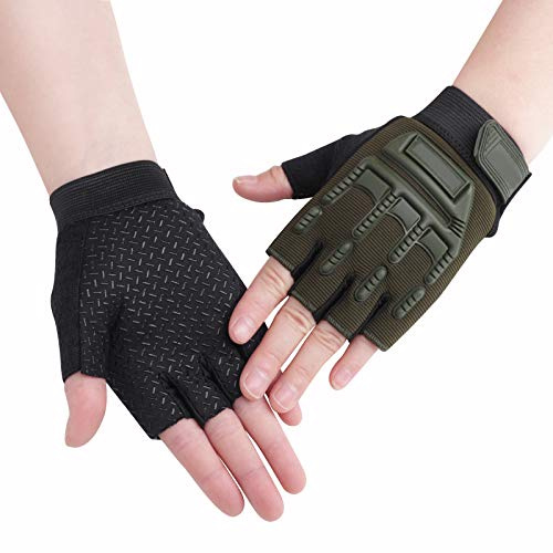 RUIXIA Gants de Cyclisme pour Enfant 8-12 Ans Gants Demi Doigt Antidérapant Mitaine de Sport pour Garçons Filles pour Vélo Scooter Patinage à roulettes Randonnée Montagne Escalade