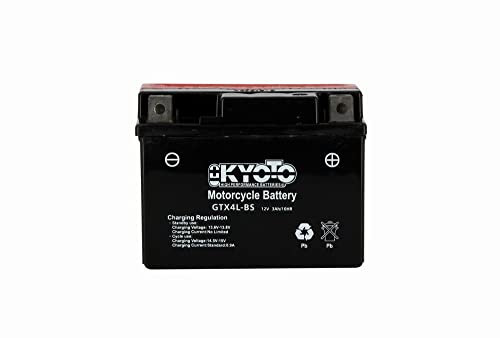 Batterie moto Kyoto GTX4L-BS (YTX4L-BS) - Sans entretien - 12 V 3 Ah - Dimensions: 114 x 71 x 86 mm compatible avec HONDA BC100 100