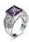 Banemi Ring Verlobung Vergoldete， Heirats Ring Damen Violett Zirkonia Asscher Damen Hochzeitsband Größe 60 (19.1)