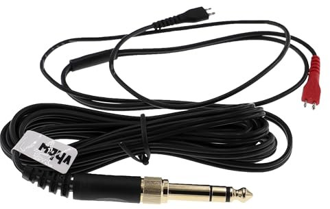 vhbw Audio AUX Kabel kompatibel mit Sennheiser HD 425, HD 430, HD 440 II, HD 442 II Kopfhörer - Audiokabel 3,5 mm Klinkenstecker auf 6,3 mm, Schwarz