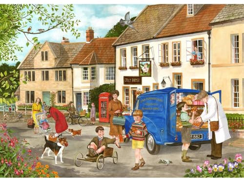 The House of Puzzles - Gingerbread Boys Jigsaw - Big 500 Piece Jigsaws For Adults, Extra Large Pieces, Artist Illustrated, Scenic Landscape, Deluxe Puzzle Gifts