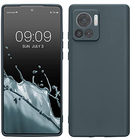 kwmobile Custodia Compatibile con Motorola Edge 30 Ultra Cover - Back Case per Smartphone in Silicone TPU - Protezione Gommata - ardesia scuro