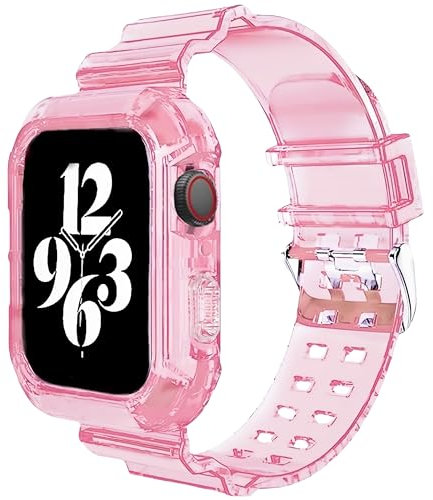 Wrist-B Compatible con correas de Apple Watch de 38 mm, 40 mm, 41 mm, correa de reloj transparente de silicona suave para iWatch Series 7/6/5/4/SE (38 mm/40 mm/41 mm)