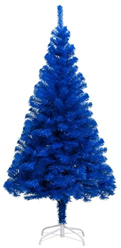 RONGQI Künstlicher Weihnachtsbaum mit Ständer, Christmas Tree, Tannenbaum Künstlich, Tannenbaum Dekoration, Christbaum, Kunstbaum, Blau 150 cm PVC
