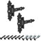 BRESKO Kreuzgehänge dekorativ Ladenband Scharnier T Bänder Torband Türbänder verzinkt 2er Set mit Schrauben (Schwarz, 75x35x130 mm)