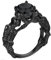 Whoiy Ringe Schwarz Frauen, Ring Jewelry Eheringe Totenköpfe mit Zirkonia 60 (19.1) Verlobungsring für Frauen