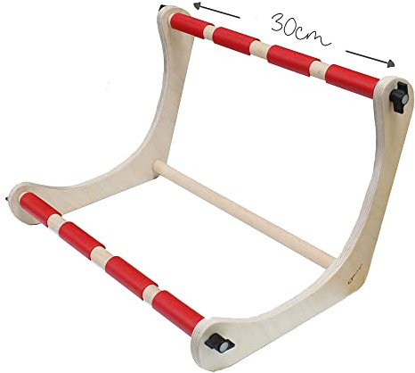 NURGE Stickrahmen für Schoßtisch, Kreuzstich, Sticken Zubehör, 30 cm x 32 cm, Buchenholz, Rot