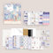 Baby Kinder Mädchen Fotoalbum zum Selbstgestalten und Einstecken Format 9x13 cm plus DIY Fotoblätter 15x21 cm, Kinder Einsteckalbum, Scrapbooking Album Set, DIY Blumen Fotobuch mit Sticker, Blau