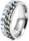 Epinki Versprechen Ring, Edelstahl Ringe Wikinger Spinner Glühen im Dunkeln Herren Ring, Herrenring Silber Blau Glühen im Dunkeln Gr.57 (18.1)