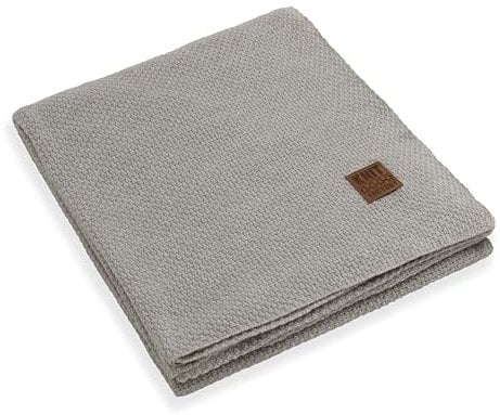 KNIT FACTORY - Jesse Gestrickte Decke XL - Wohndecke - Kuscheldecke - Gestrickte Sofadecke - Plaid aus Wolle - Wolldecke - Iced Clay - 195x225 cm