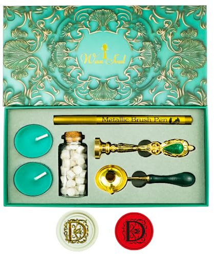 Zifospy Wachssiegel-Set mit Geschenkbox – Elegantes Buchstabe-D-Design für Hochzeitseinladungen, Grußkarten, Weinflaschenverschlüsse & Bastelprojekte