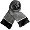 JWSilk Langer Charmeuse Seidenschal für Herren, schwarz und weiß, 63x10